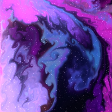 Flow scene: a swirling violet and blue galaxy of fluid