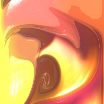 Flow scene: warm amber lava-like fluid